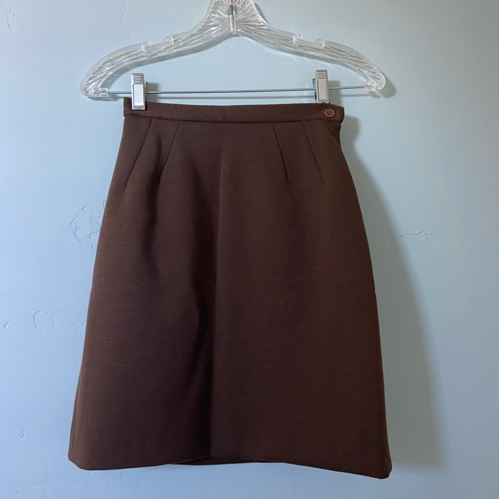 Brown mini pencil skirt